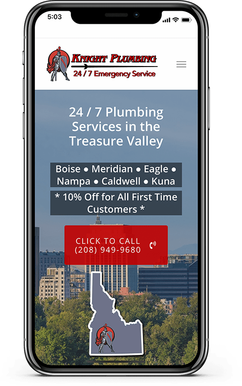 plumbing company mobile website