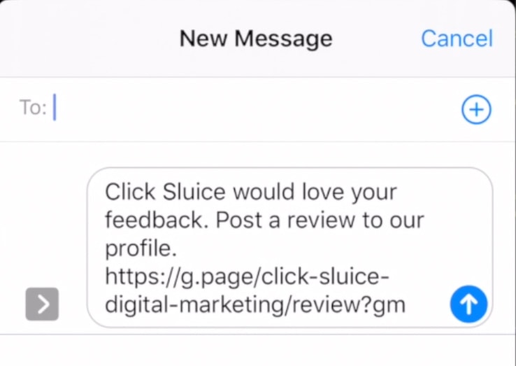 send Google review link through text message